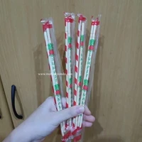 Sumpit Bambu Nanas Merah 100 pack